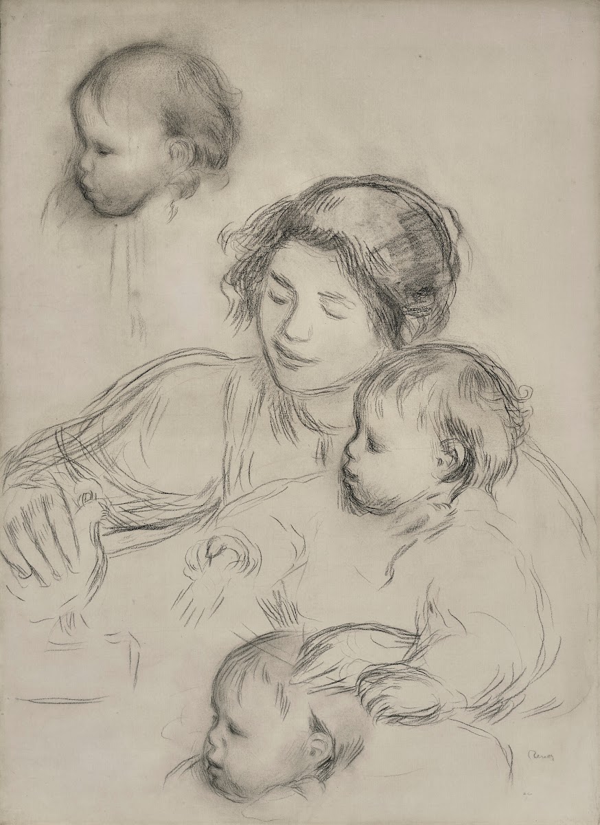 Gabrielle et Jean Renoir jouantÉtude circa 1895