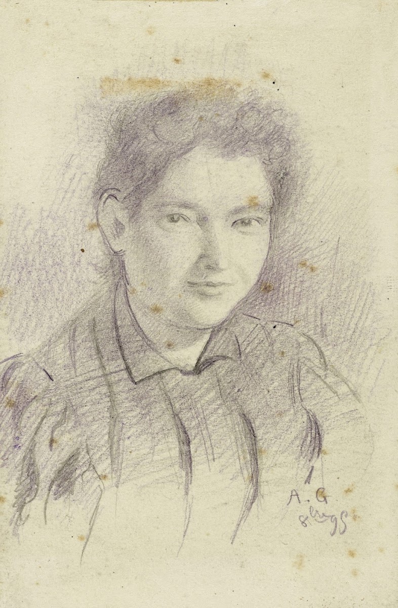 Portrait de femme en buste de trois quarts vers la droite 1895
