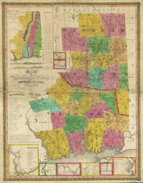 Map of New London and Windham counties in Conn 1833