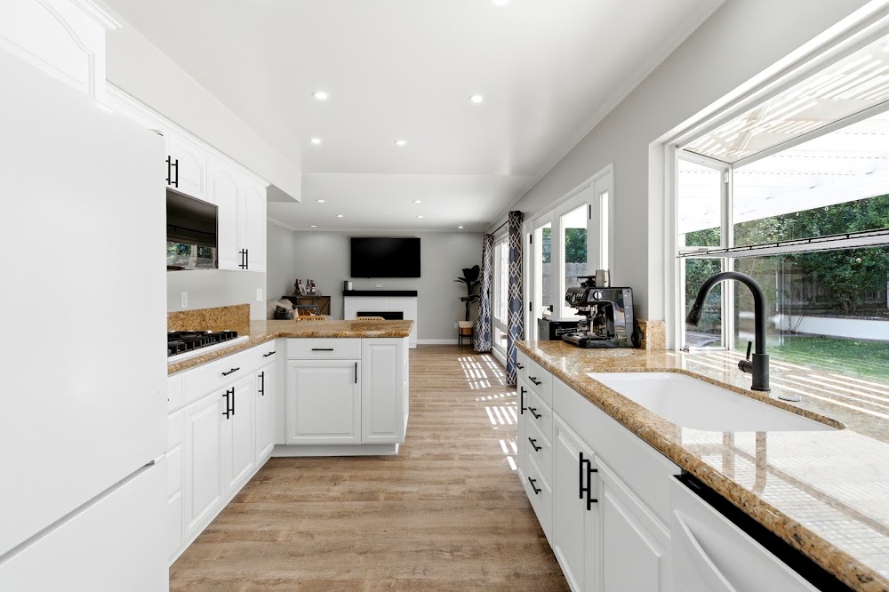 Bright living space with vaulted ceilings