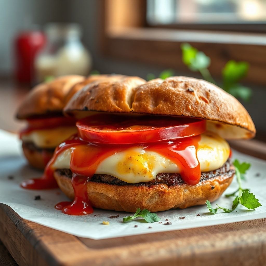 Easy Grilled Pizza Burgers with Mozzarella and Pepperoni (30-Minute Family Favorite) finished