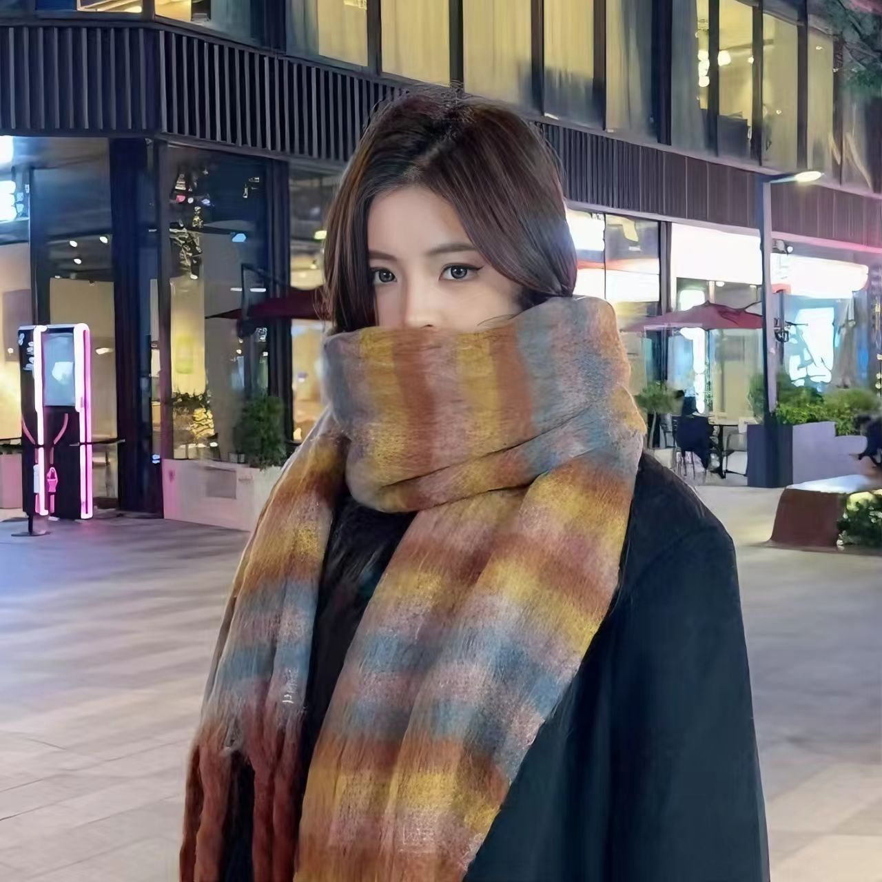Karierter Schal, 200 cm, weich und wärmend