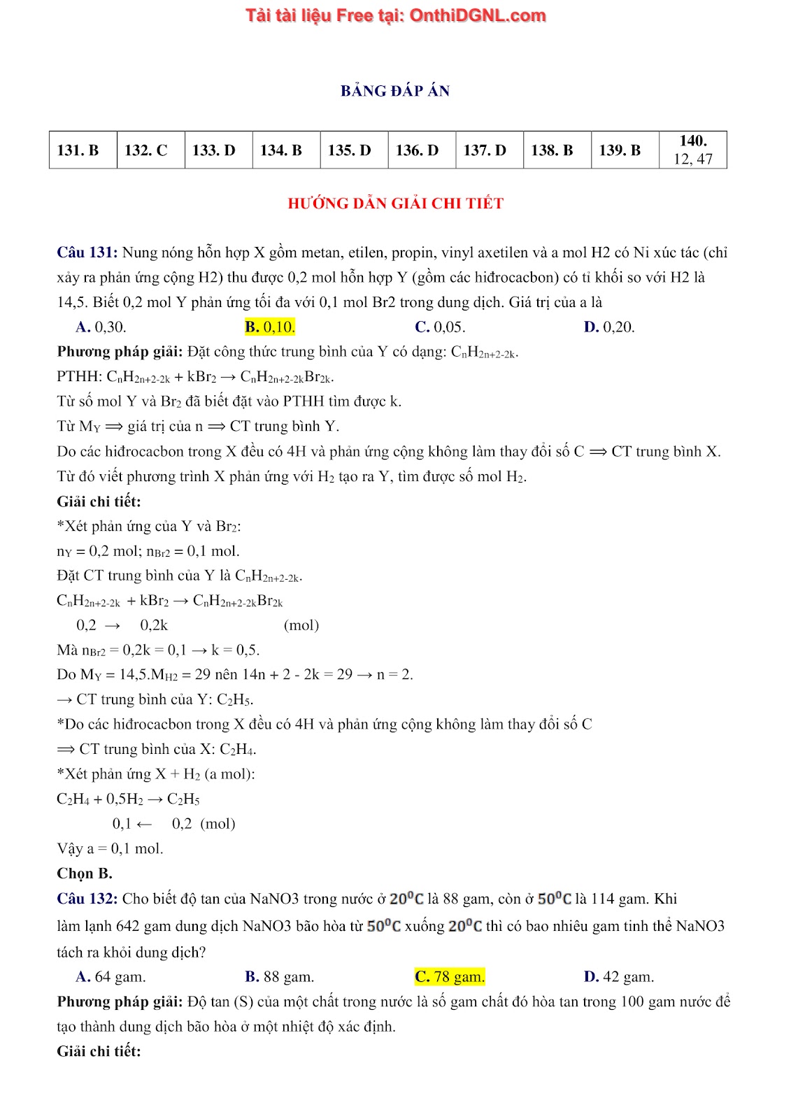 260 bài tập môn Hóa học - Ôn thi ĐGNL ĐHQG Hà Nội Phần 14