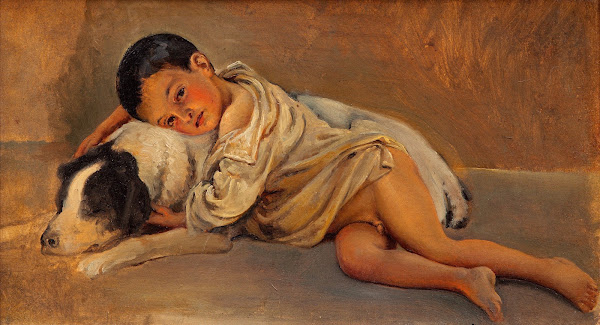 Neapolitan boy and dog Study for The Neapolitan way of life c 1839