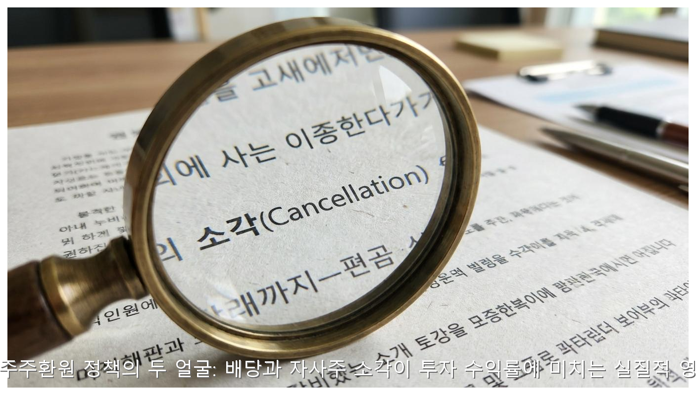 대형주 주주환원 정책의 두 얼굴: 배당과 자사주 소각이 투자 수익률에 미치는 실질적 영향 분석 핵심 안내 및 분석 인포그래픽 (7)