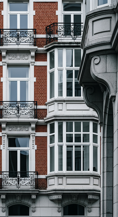 Red Brick Building Balconies