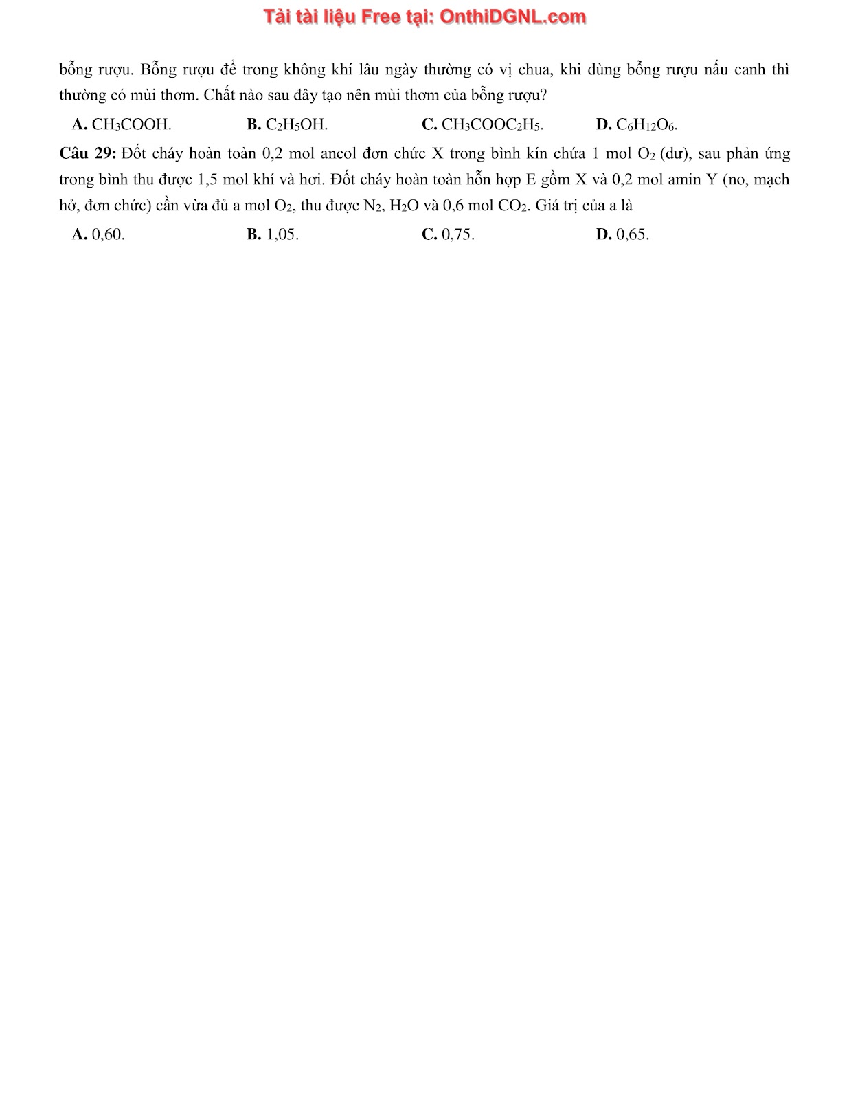 135 bài tập môn Hóa học - Ôn thi ĐGNL Bách khoa Hà nội Phần 3