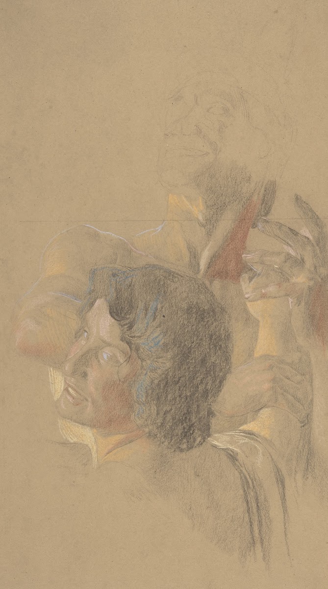 A male and a female figures study for Golgotha late 19thearly 20th century