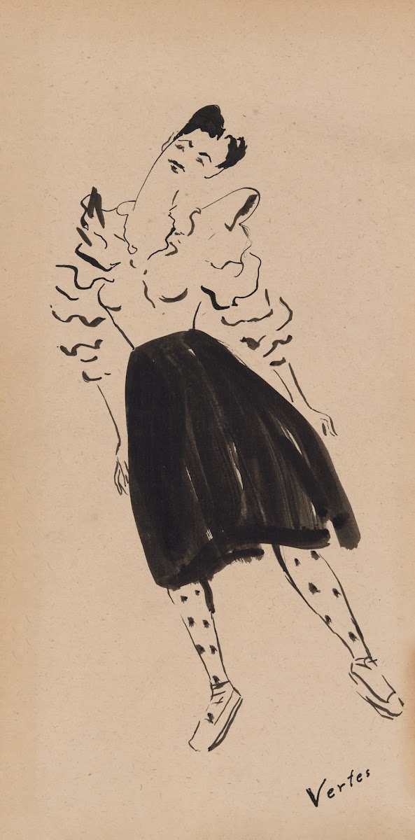 Portrait of Janet Braguin in the style of MarcelVertes early 20thcentury