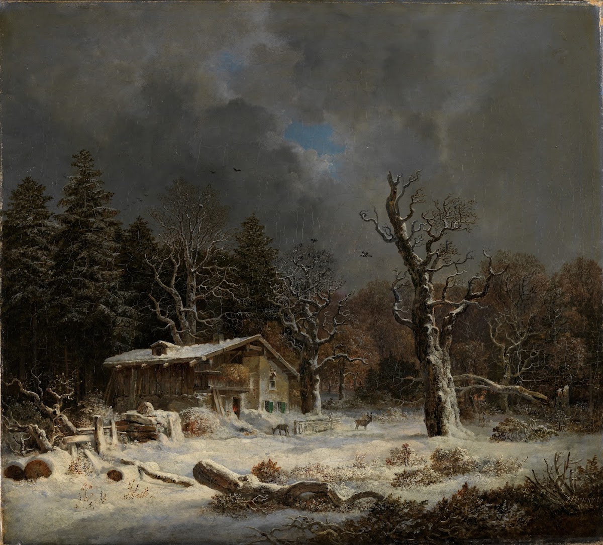 Forsthaus im Winterwald 1855