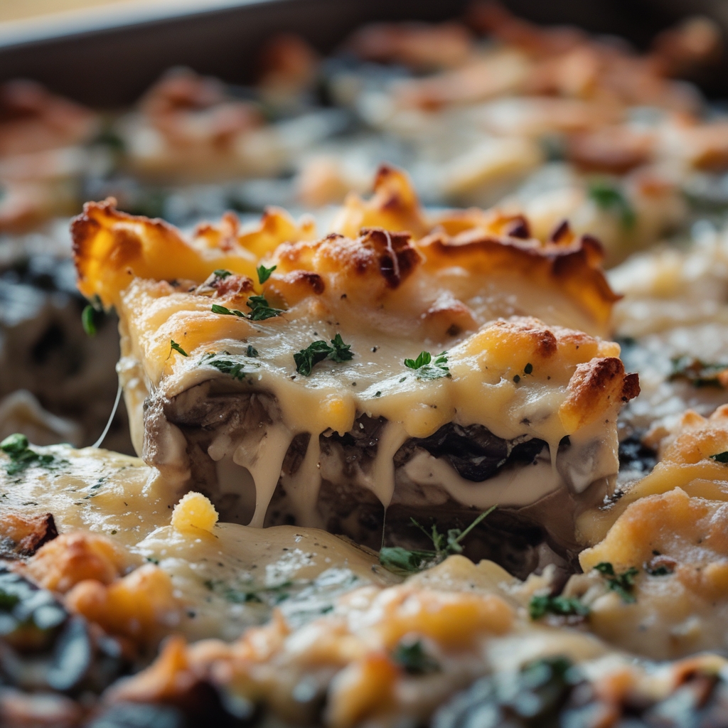Stuffed Mushroom Casserole Easy Comfort Food Family Recipe