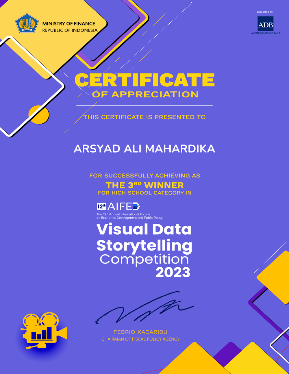 Certificate: Visual Data Competition