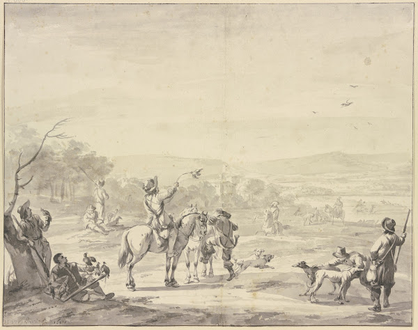 Heron hawking 1681
