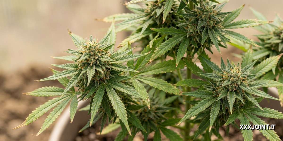 Illustrazione botanica della pianta di cannabis sativa L. con focus sul CBD