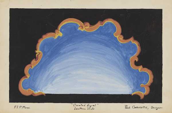 Created Equal Sketch no 11 Lantern Slide Framed Sky 1934 1943