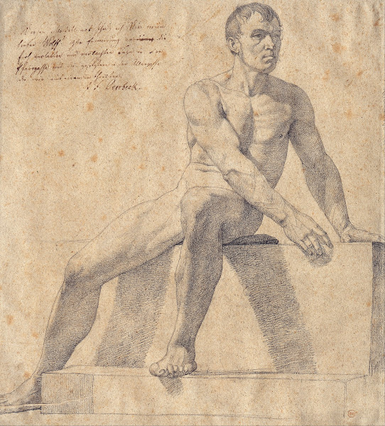 Male Nude Sitting on a Pedestal 1808