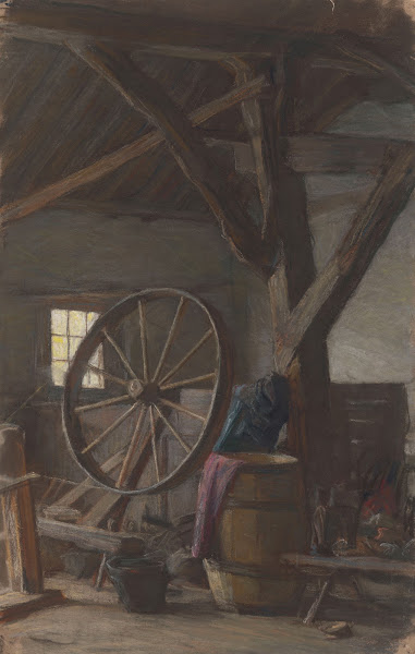 Interieur van boerenschuur 1874   1925