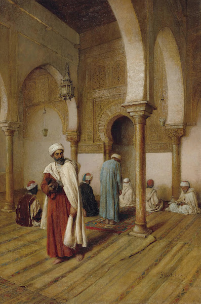 At Prayer In The Mosque Tunisia