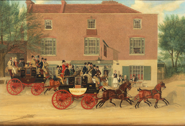 The Birmingham Tally Ho Coaches Passing The Crown Inn Holloway 1826