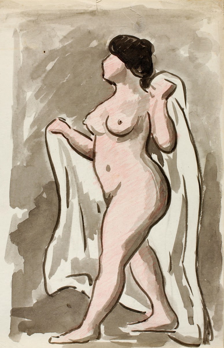 Standing Female Nude withDrape