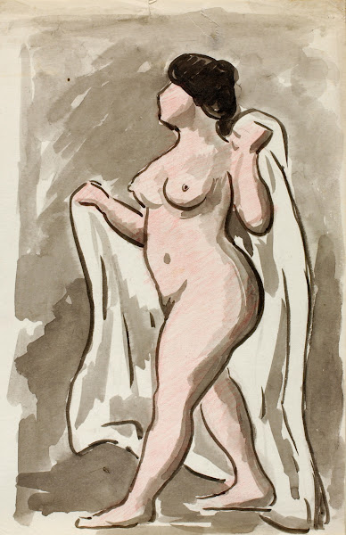 Standing Female Nude withDrape