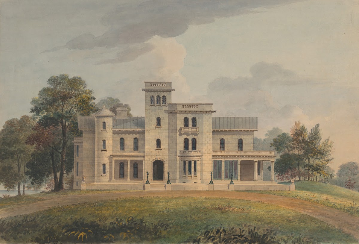 Grace Hill for Edwin C Litchfield Brooklyn New York front elevation 1854