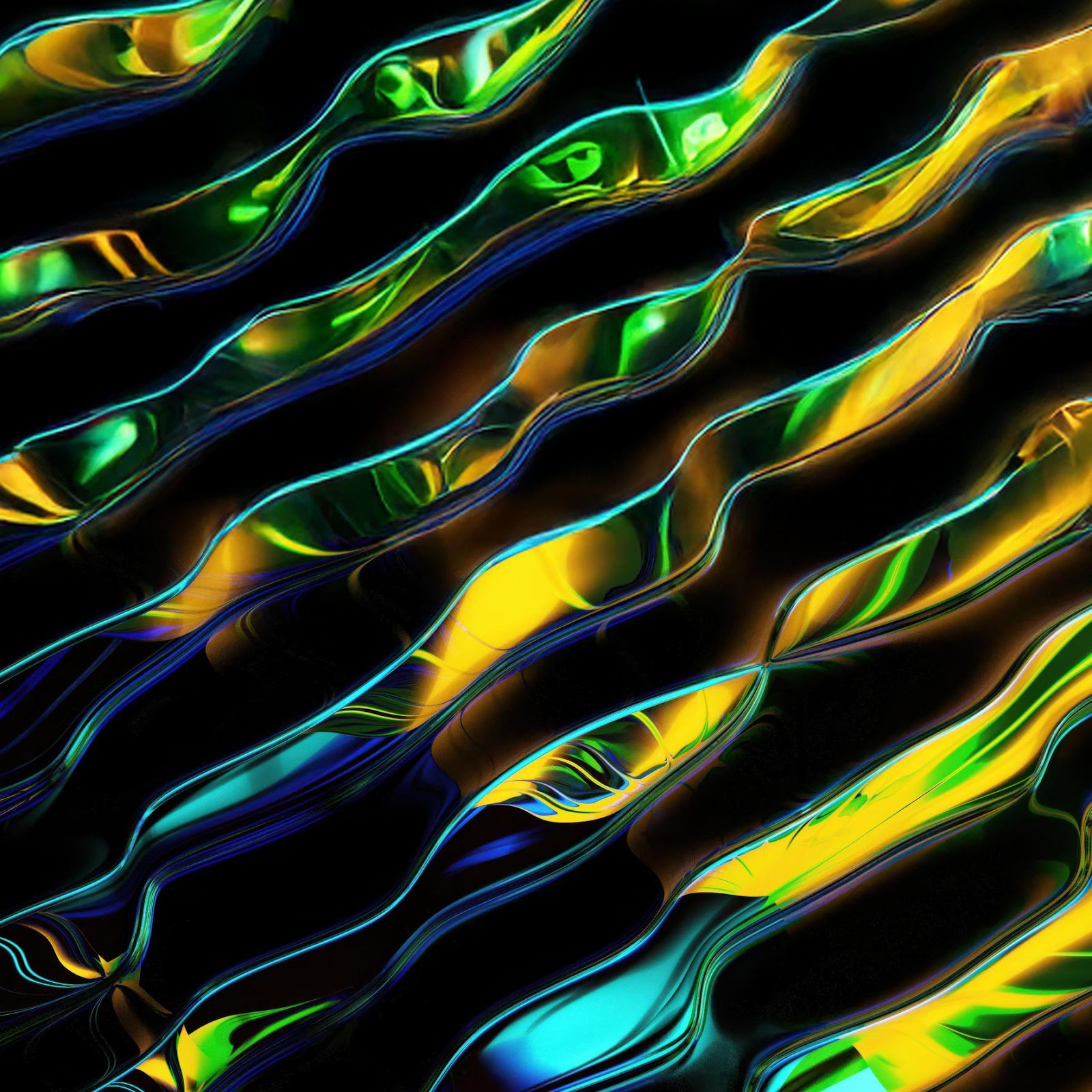 Download Abstract Glowing Liquid Waves 2K iPhone