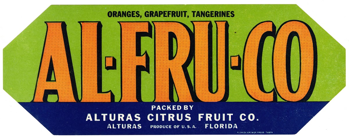 Al Fru Co Citrus Label 1930 1950