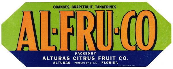 Al Fru Co Citrus Label 1930 1950