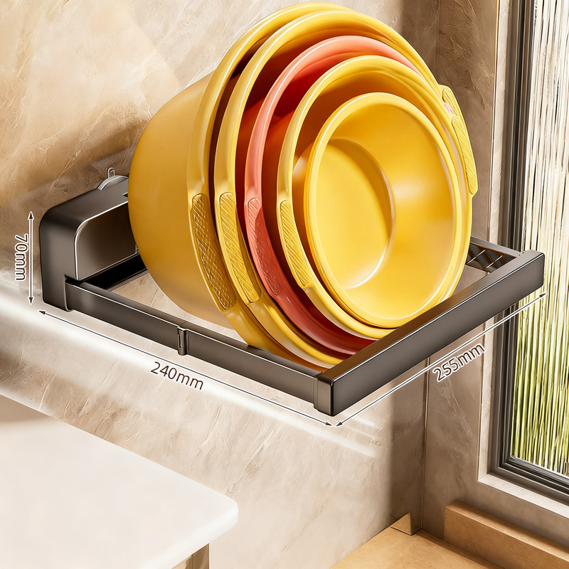 Foldable wall shelf for sinks