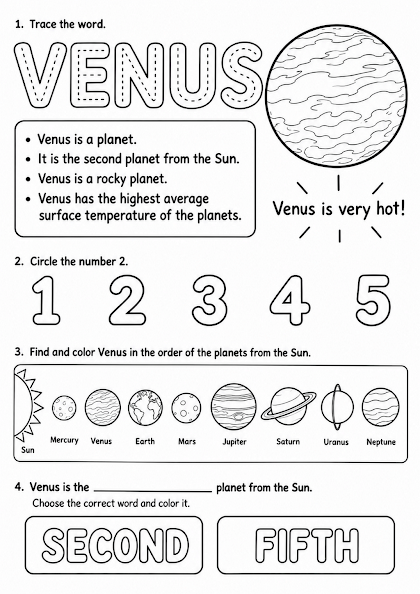Venus Worksheet