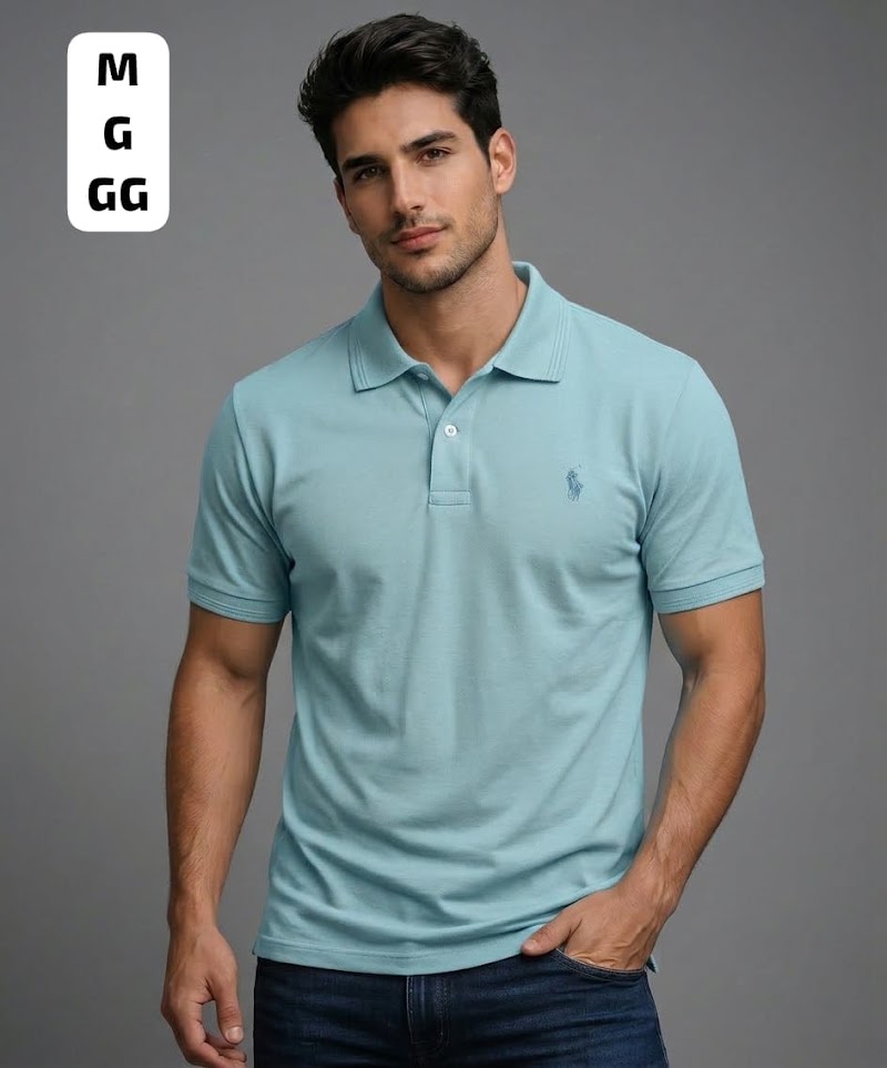 Remera cuello polo de algodón