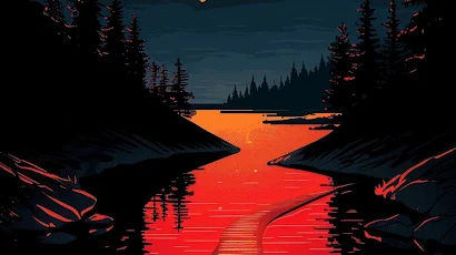 Lake, Mountain, Night, Landscape iPhone Wallpaper