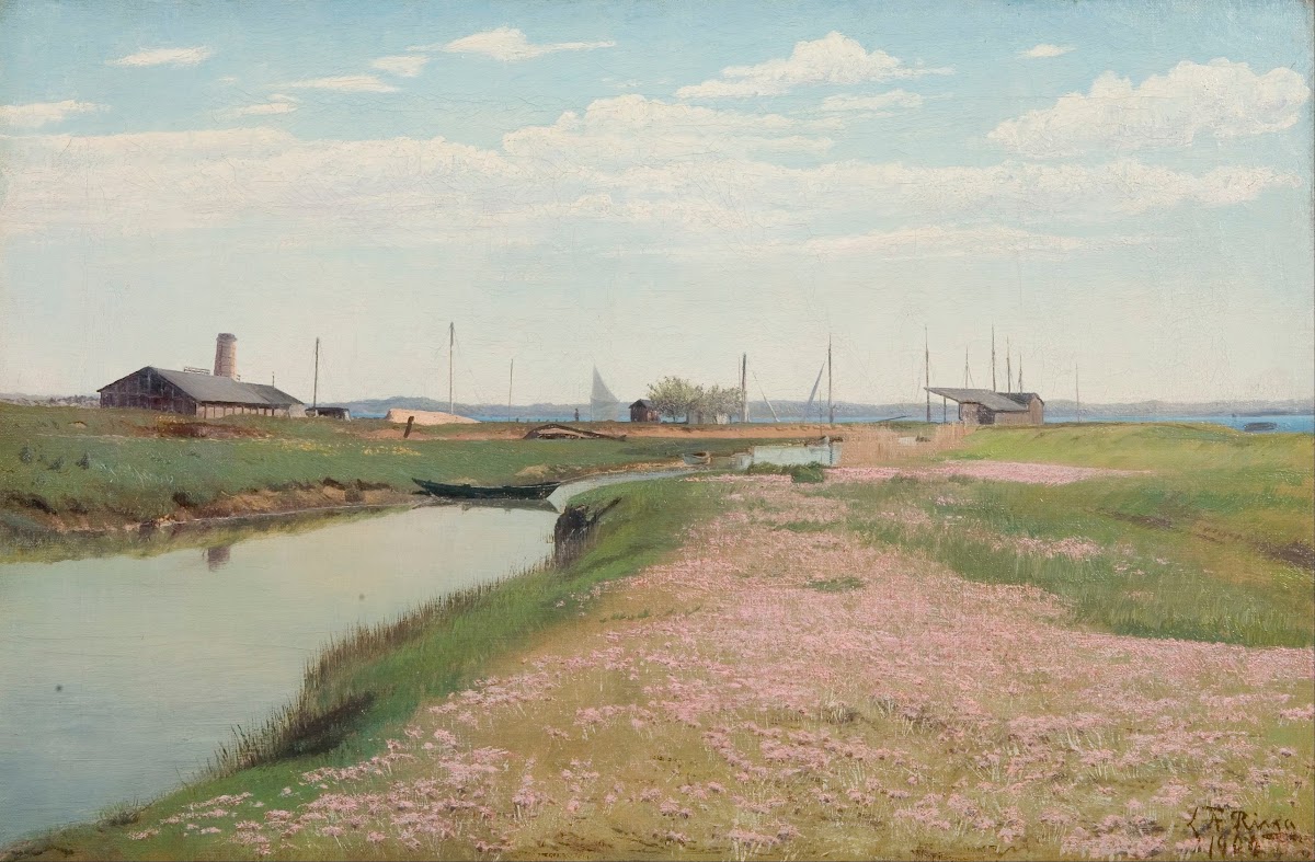 The river and the harbour at Frederiksværk 1900