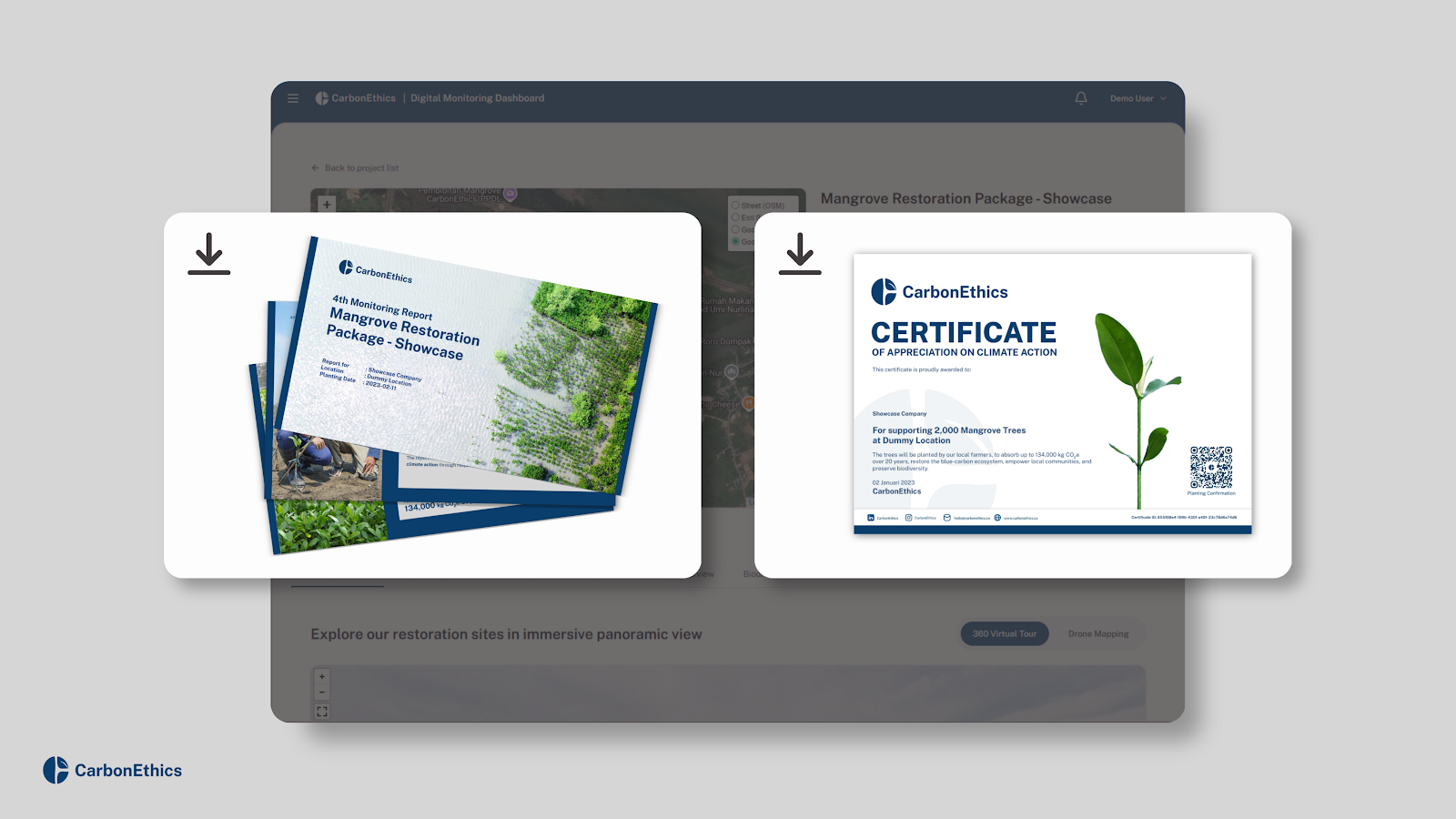 Downloadable Report and Certification Benefit on Digital Monitoring Dashboard
