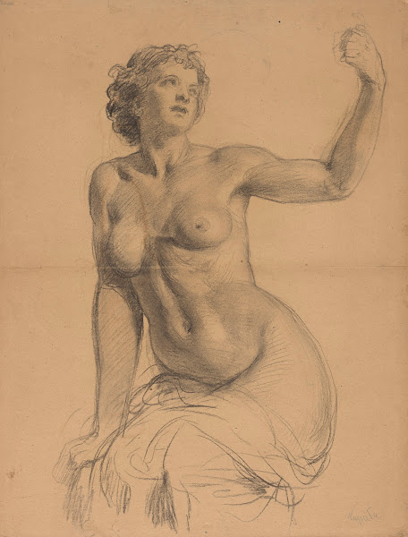 Girl Sitting in the Window Sketch for the Painting Titled Kupala 1897