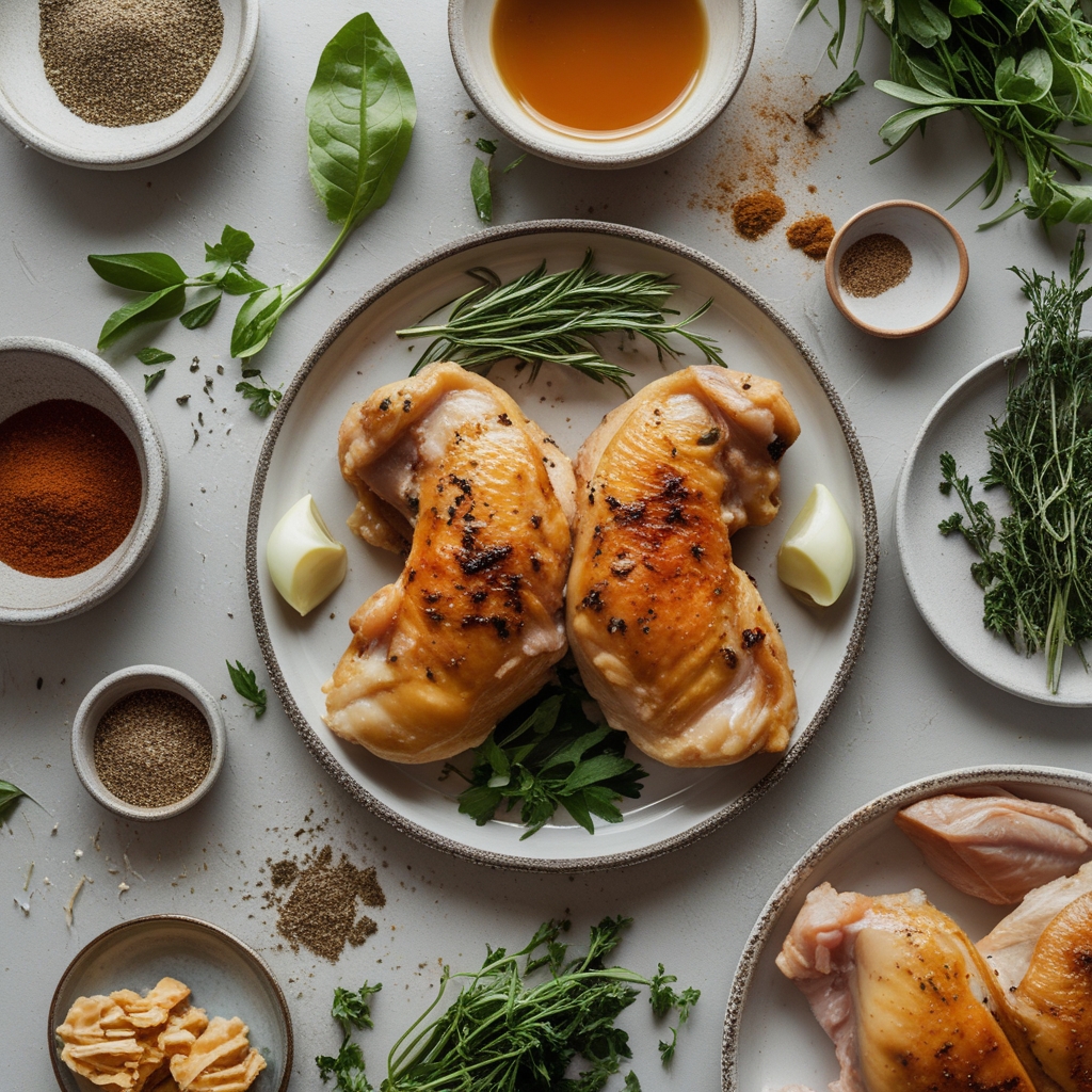 Ingredients for Juicy Oven-Roasted Chicken Thighs - Easy & Flavorful Weeknight Dinner