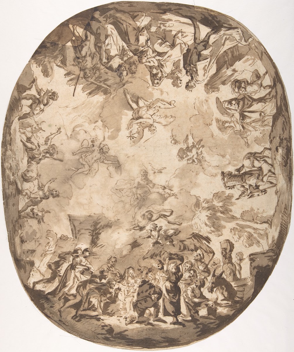 Design for an Oval Ceiling with Four New Testament Scenes 171165