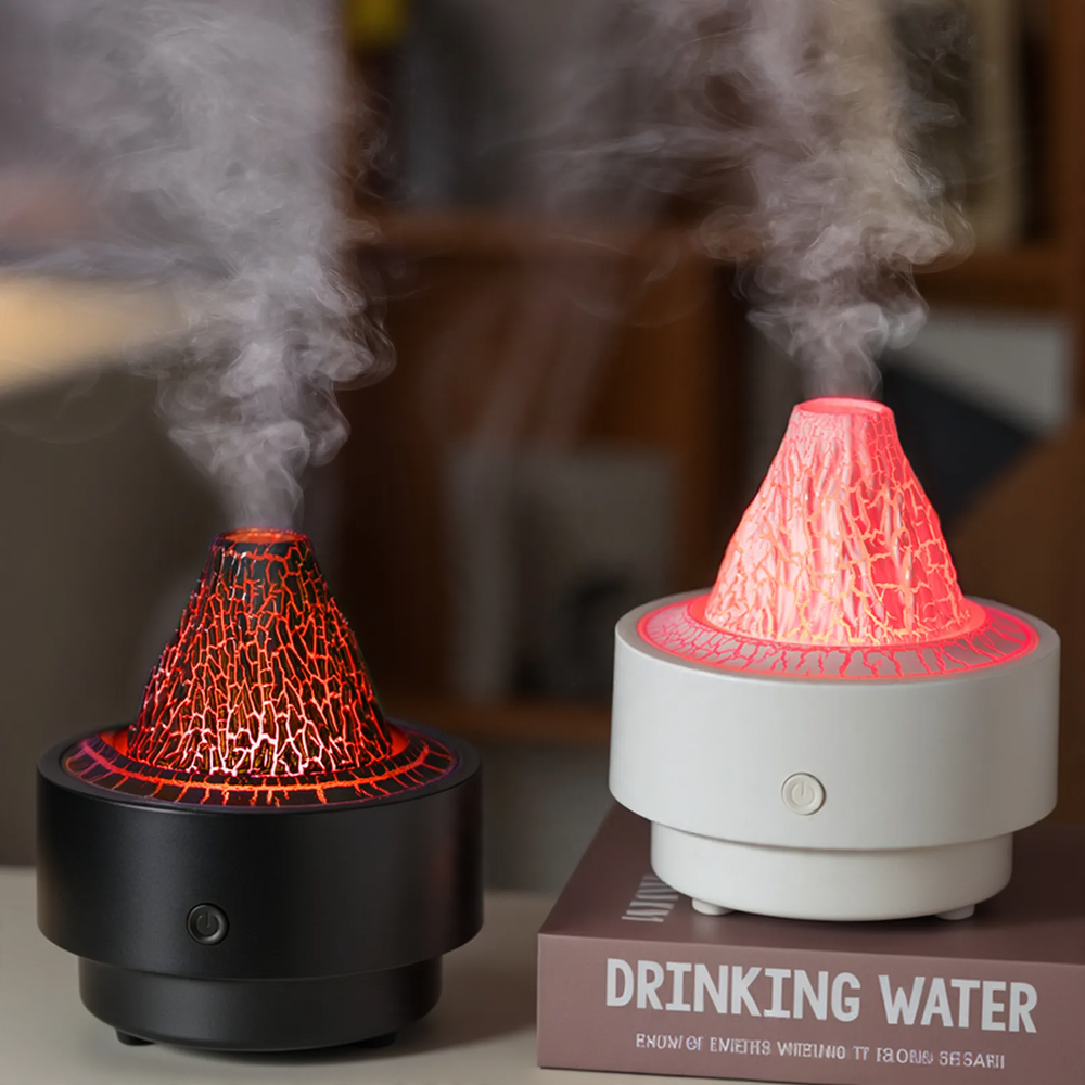 Volcano Aroma Diffuser with Flame Effect, 0.5 L