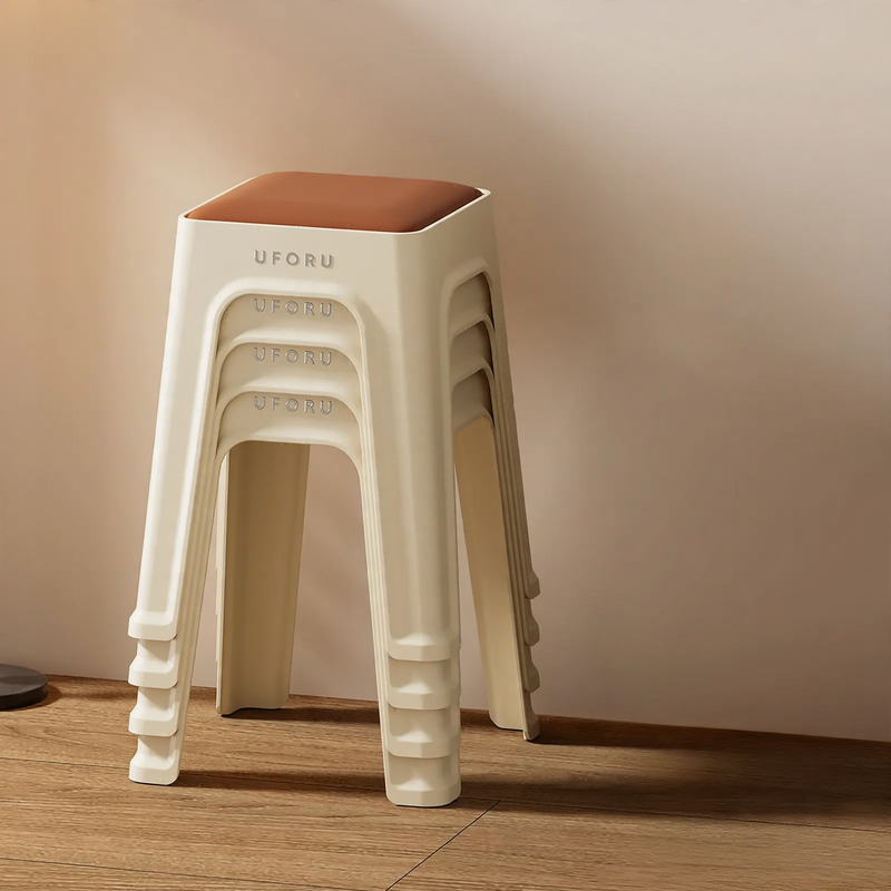 Plastic stool with cushioning, stackable, DA1408