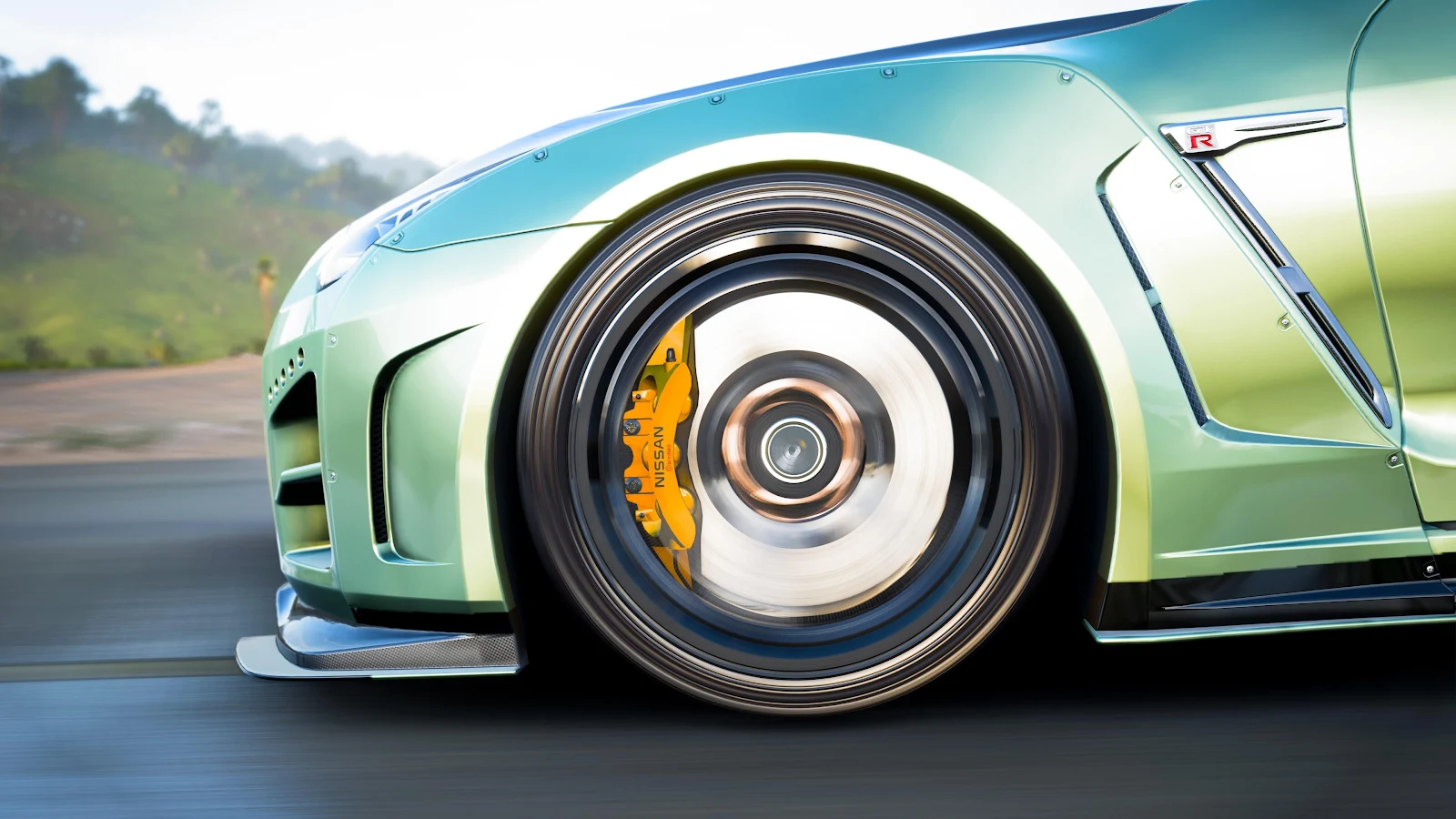 Nissan GT-R Wheel in Motion - Automotive Photography 4K Wallpaper (3840x2160)