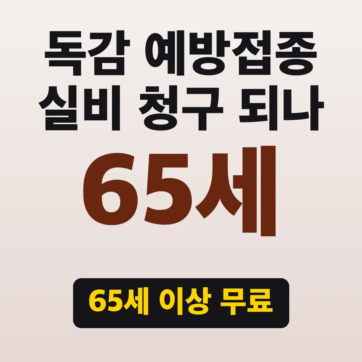 독감 예방접종 실비 청구 되나, 65세 이상 무료