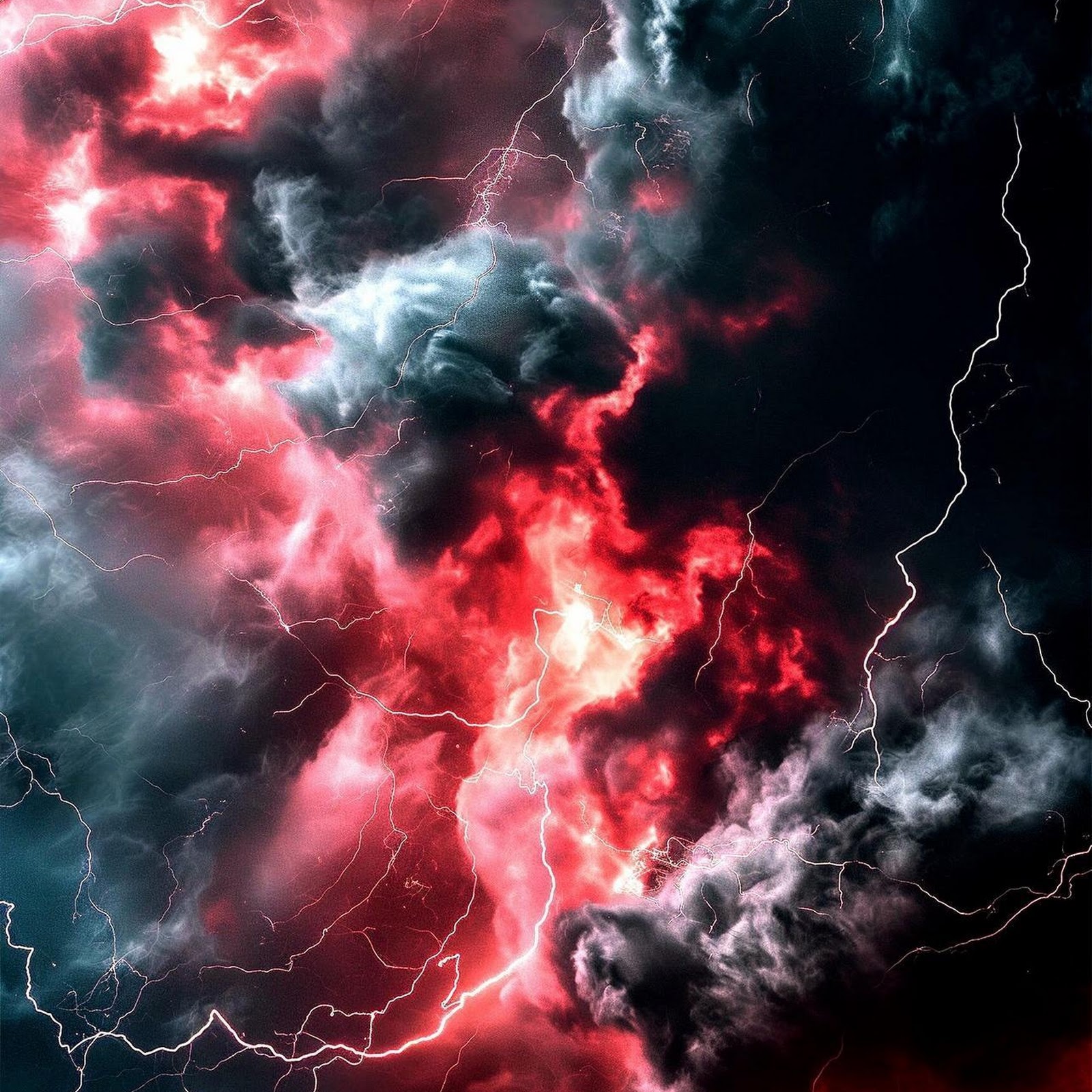 Download Red And Blue Lightning Clouds Full HD iPhone