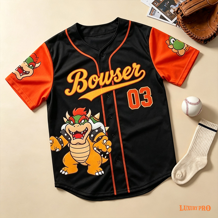 Printed Striped Youth Baseball Cardigan