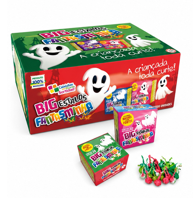 Estalo de Salão Fantasminha BIG – kit 10x30