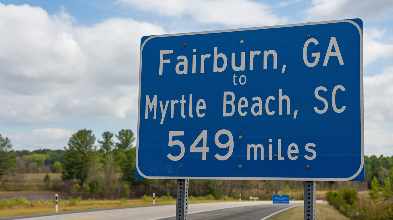 Distance from Fairburn, GA to Myrtle Beach, SC
