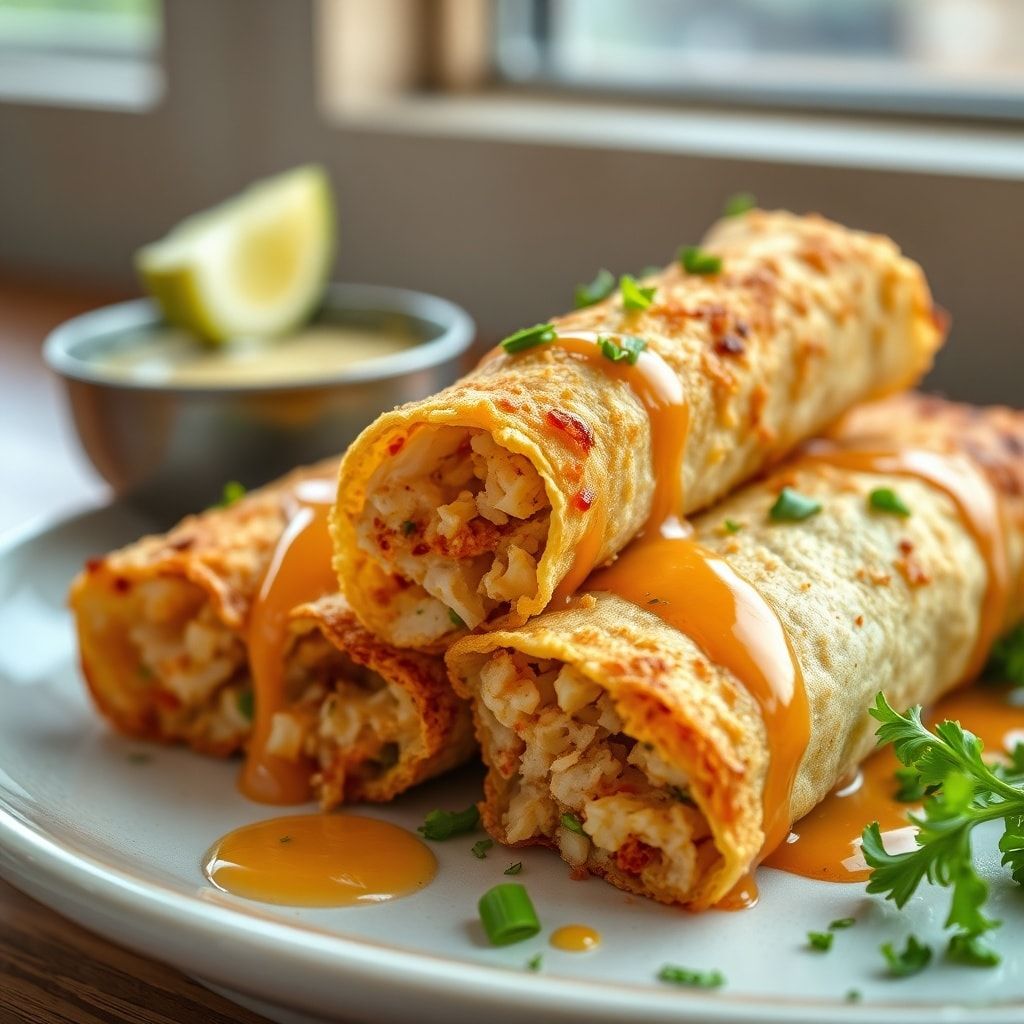 Crispy Dill Pickle Ranch Chicken Taquitos Recipe (Easy Weeknight Dinner) finished