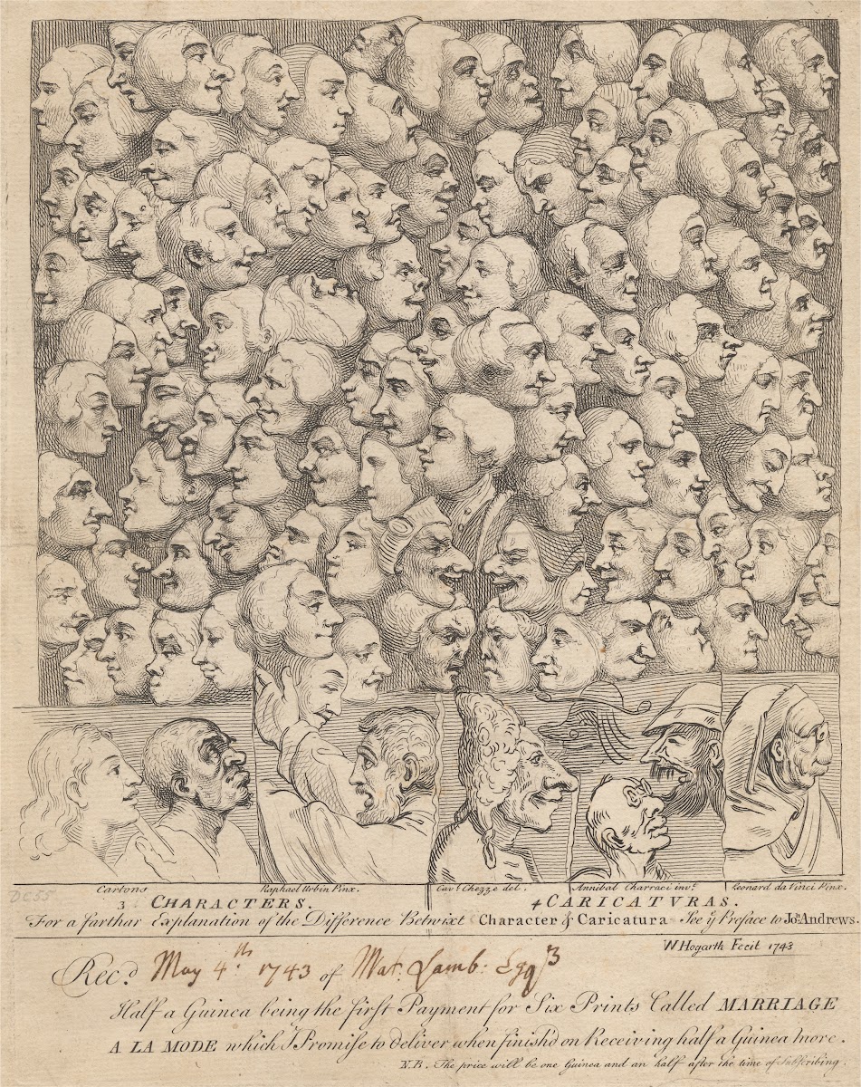 Characters and Caricatures subscription ticket for Marriage à la Mode 1743