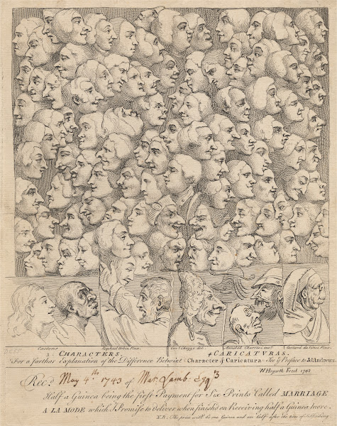 Characters and Caricatures subscription ticket for Marriage à la Mode 1743