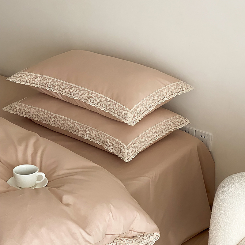 Cotton bedding set, solid color, brushed, for autumn and winter